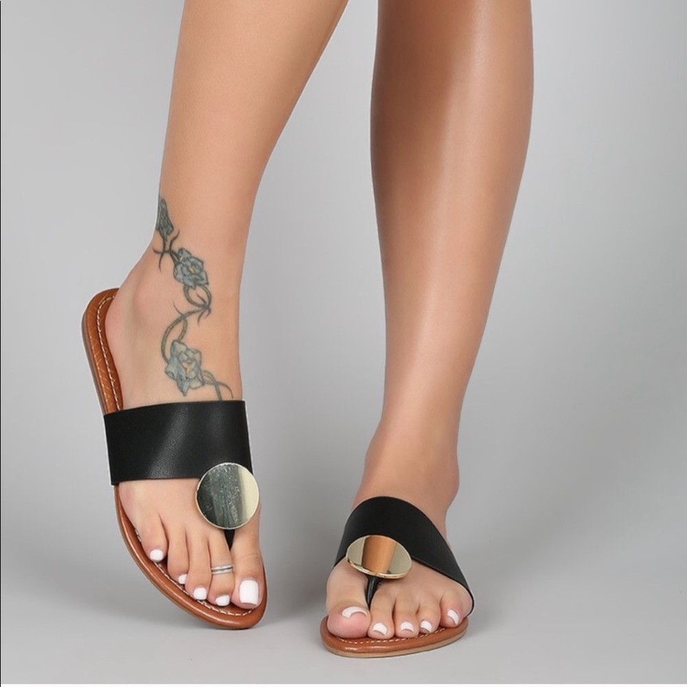Bellini Black Flat Sandal